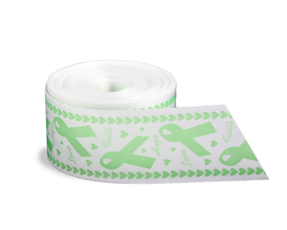 20 Yards Satin Light Green Awareness Ribbon By The Yard