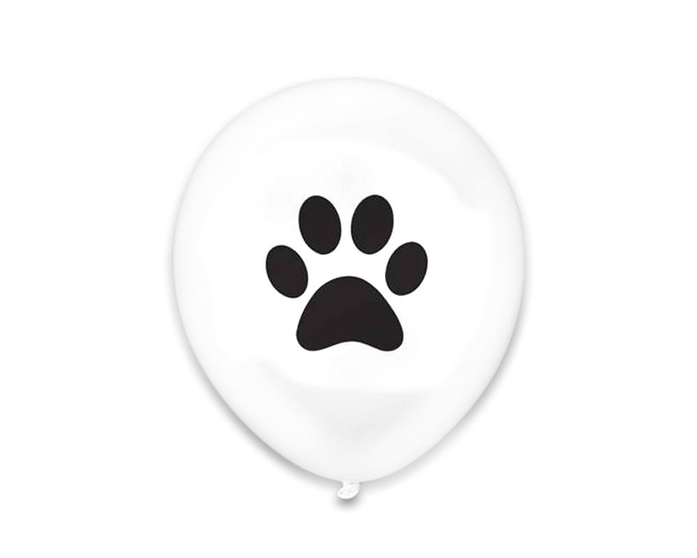 25 Black Paw Print Balloons