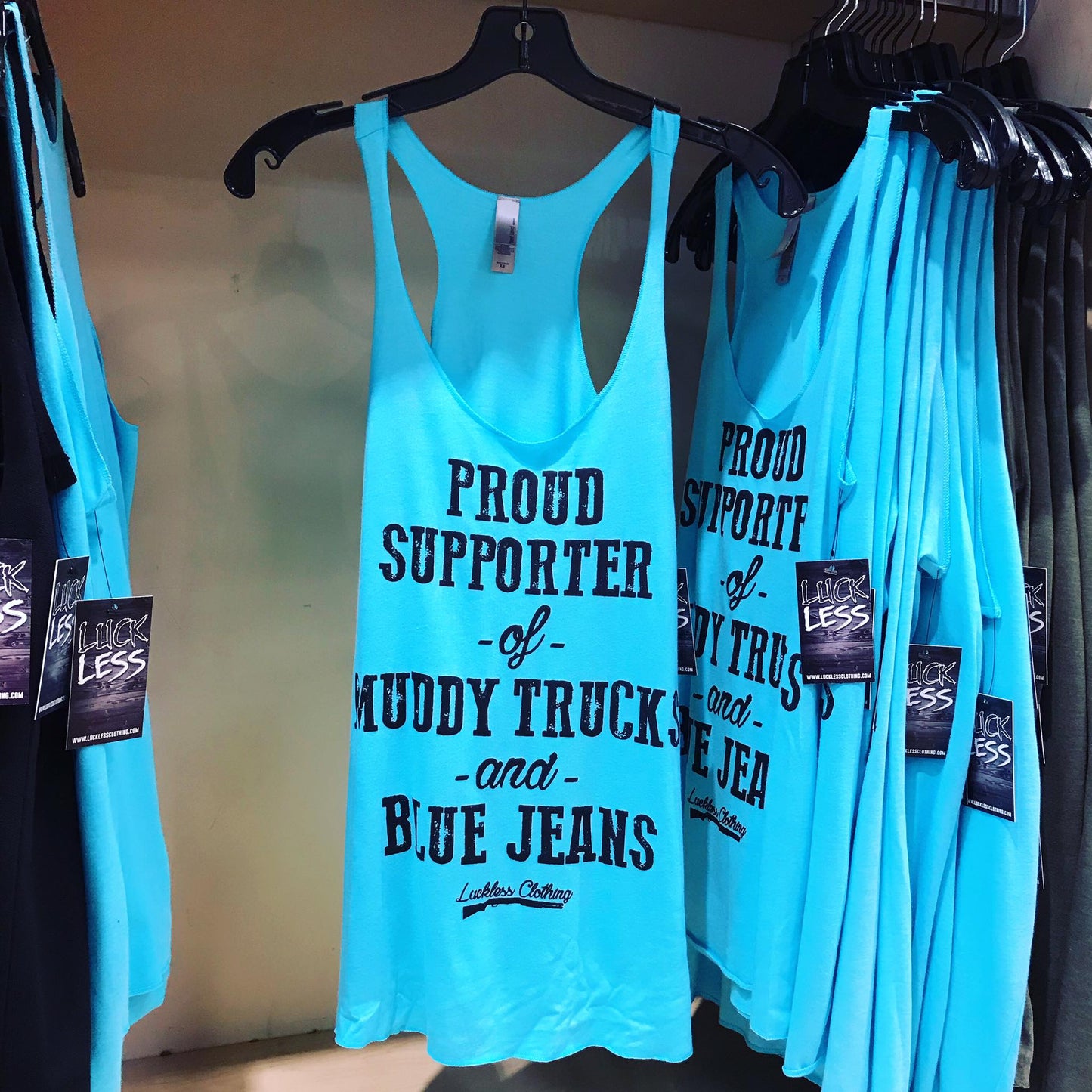 Proud Supporter of Muddy Trucks and Blue Jeans Tank Top
