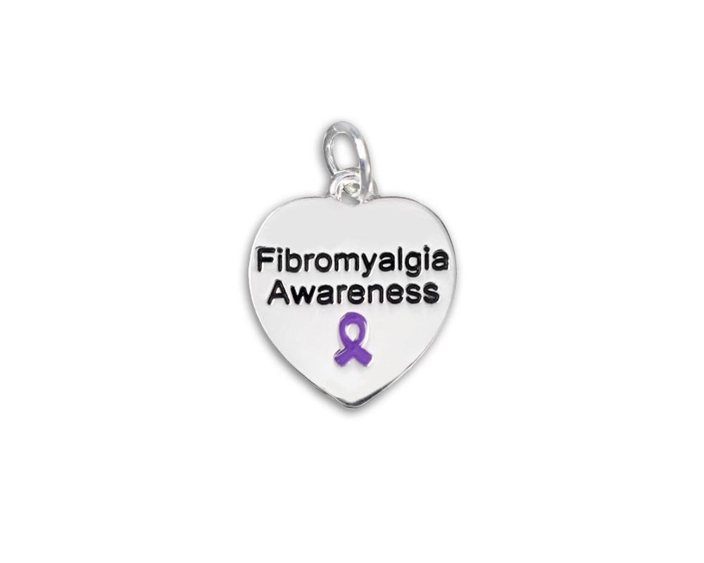 Fibromyalgia Awareness Heart Charms