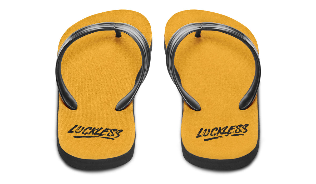 Sunflower And Skulls Yellow Flip Flops