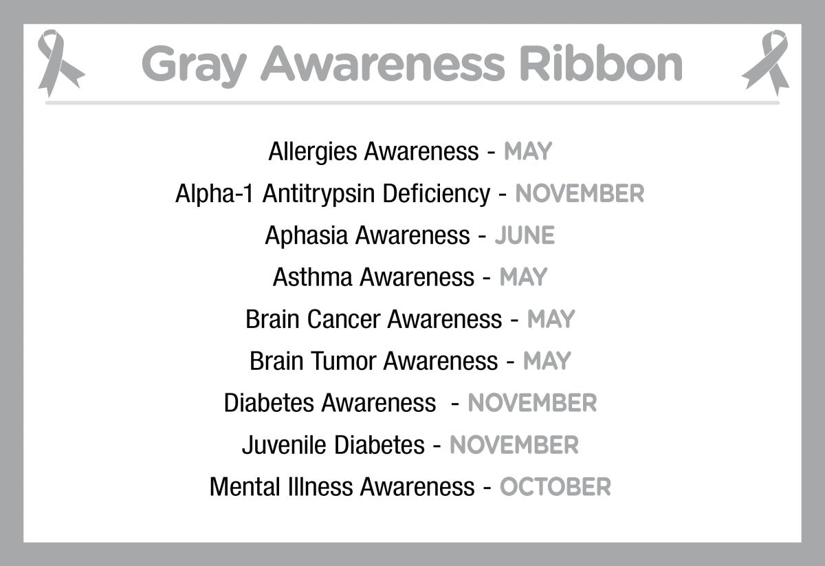 Large Gray Ribbon Charms