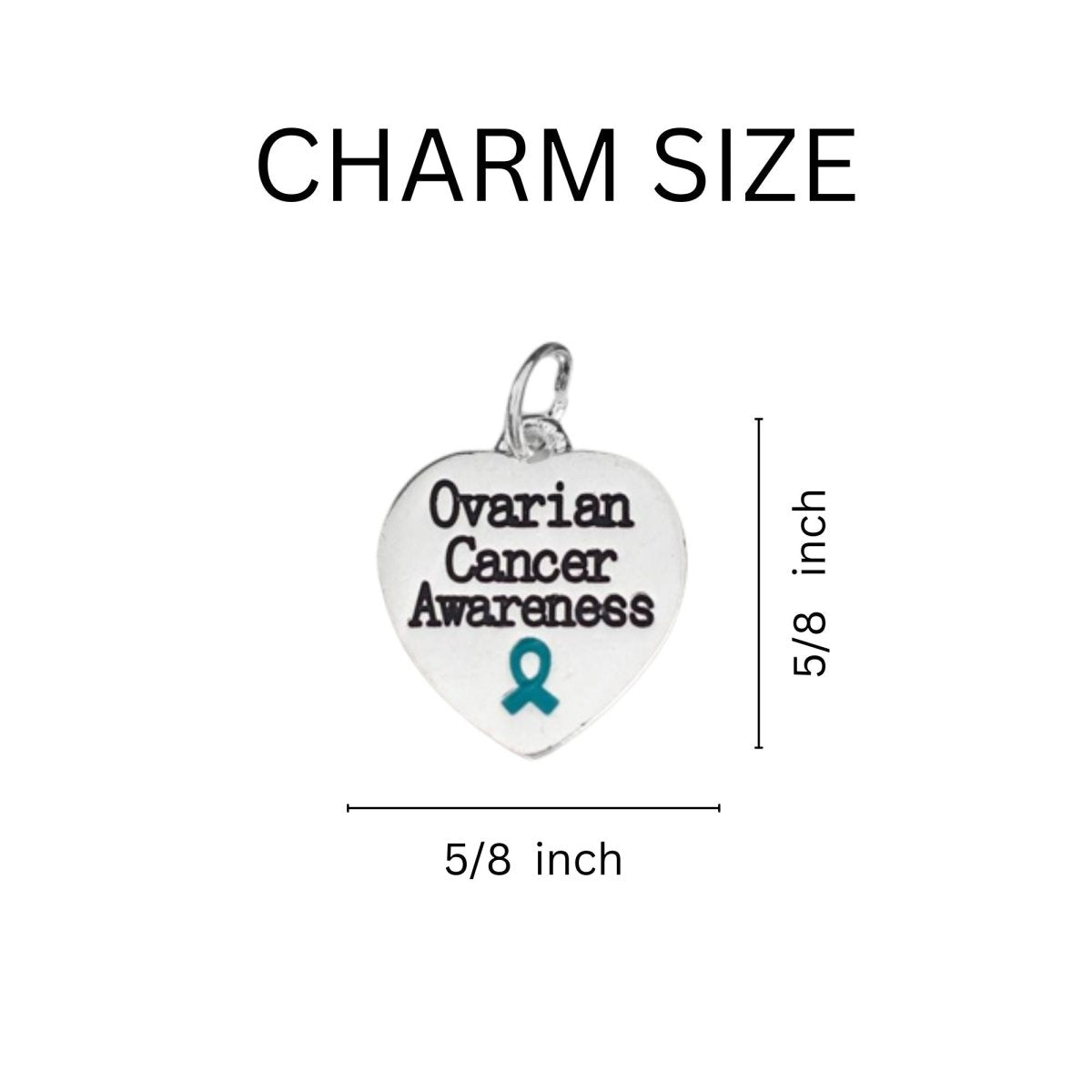 Ovarian Cancer Awareness Heart Hanging Charms