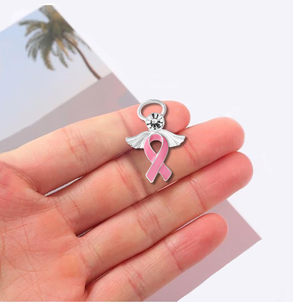 Pink Ribbon Angel Awareness Pins