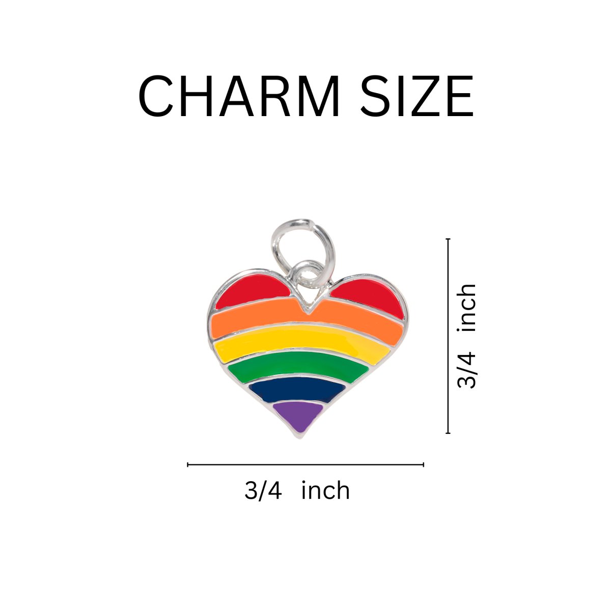 Rainbow Heart Gay Pride Charms