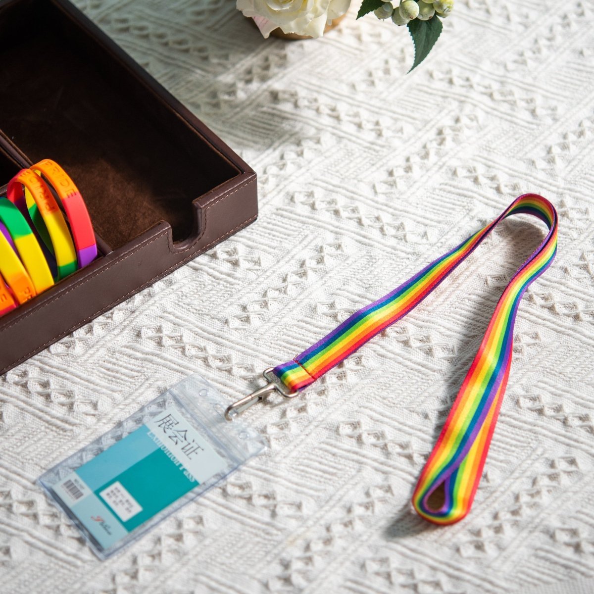 Rainbow Flag Striped Lanyards