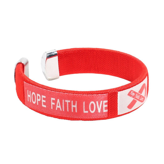 25 Pack Child Red Ribbon Bangle Bracelets (25 Bracelets)