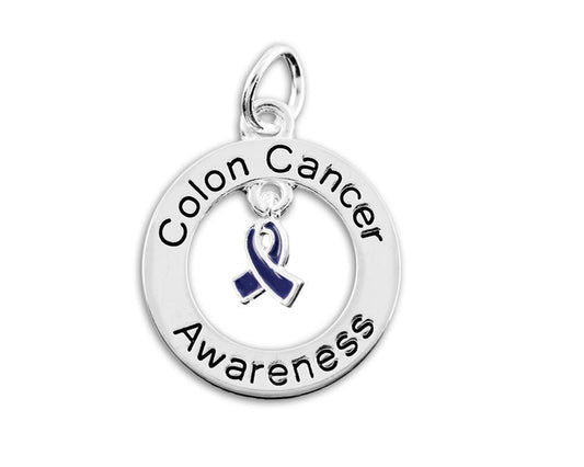 25 Pack Colon Cancer Circle Charms (25 Charms)