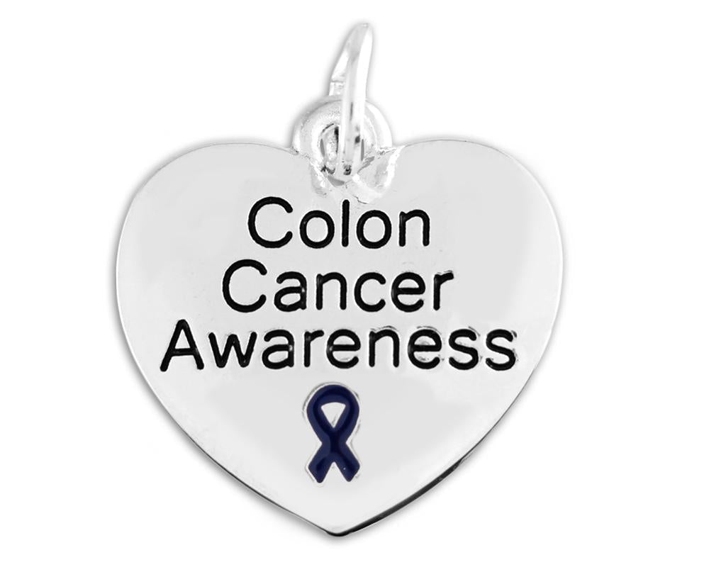 25 Pack Colon Cancer Heart Charms (25 Charms)