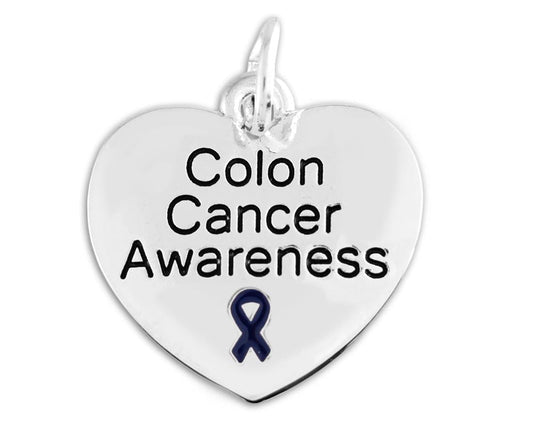 25 Pack Colon Cancer Heart Charms (25 Charms)