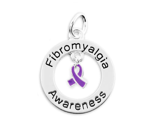 25 Pack Fibromyalgia Circle Charms (25 Charms)
