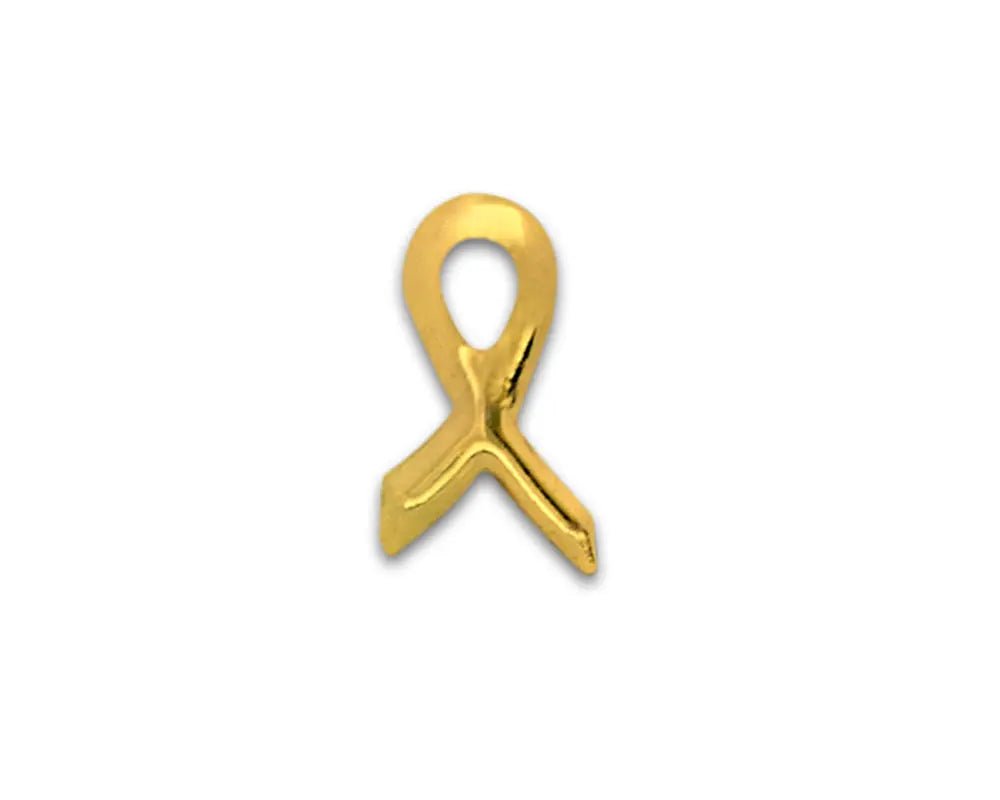 25 Pack Small Gold Ribbon Tac Pins (25 Pins)