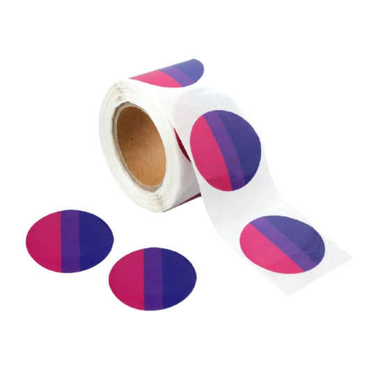 250 Bisexual Circle Stickers (250 per Roll)