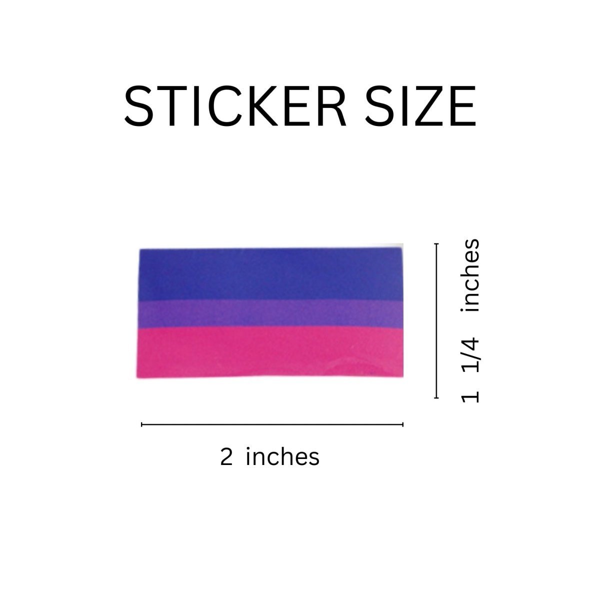 250 Bisexual Rectangle Flag Stickers (250 per Roll)