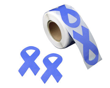 250 Large Periwinkle Ribbon Stickers (250 per Roll)