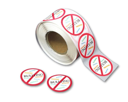250 No Bullying Anti-Bullying Stickers (250 per Roll)