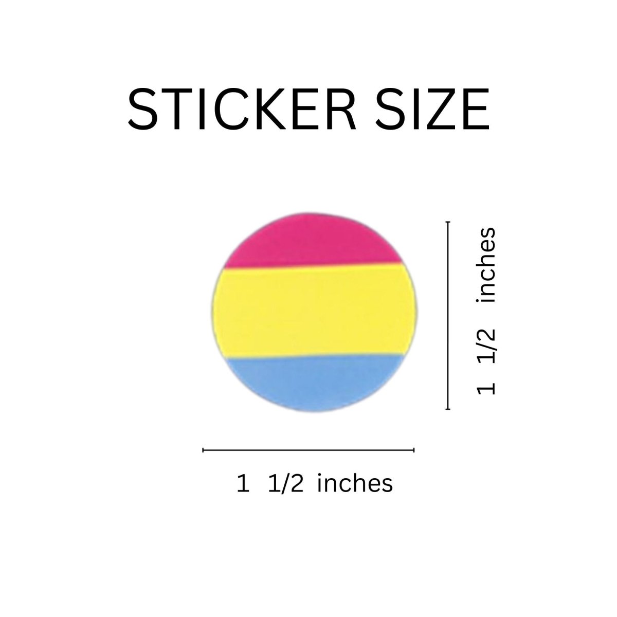 250 Pansexual Flag Circle Stickers (250 Per Roll)