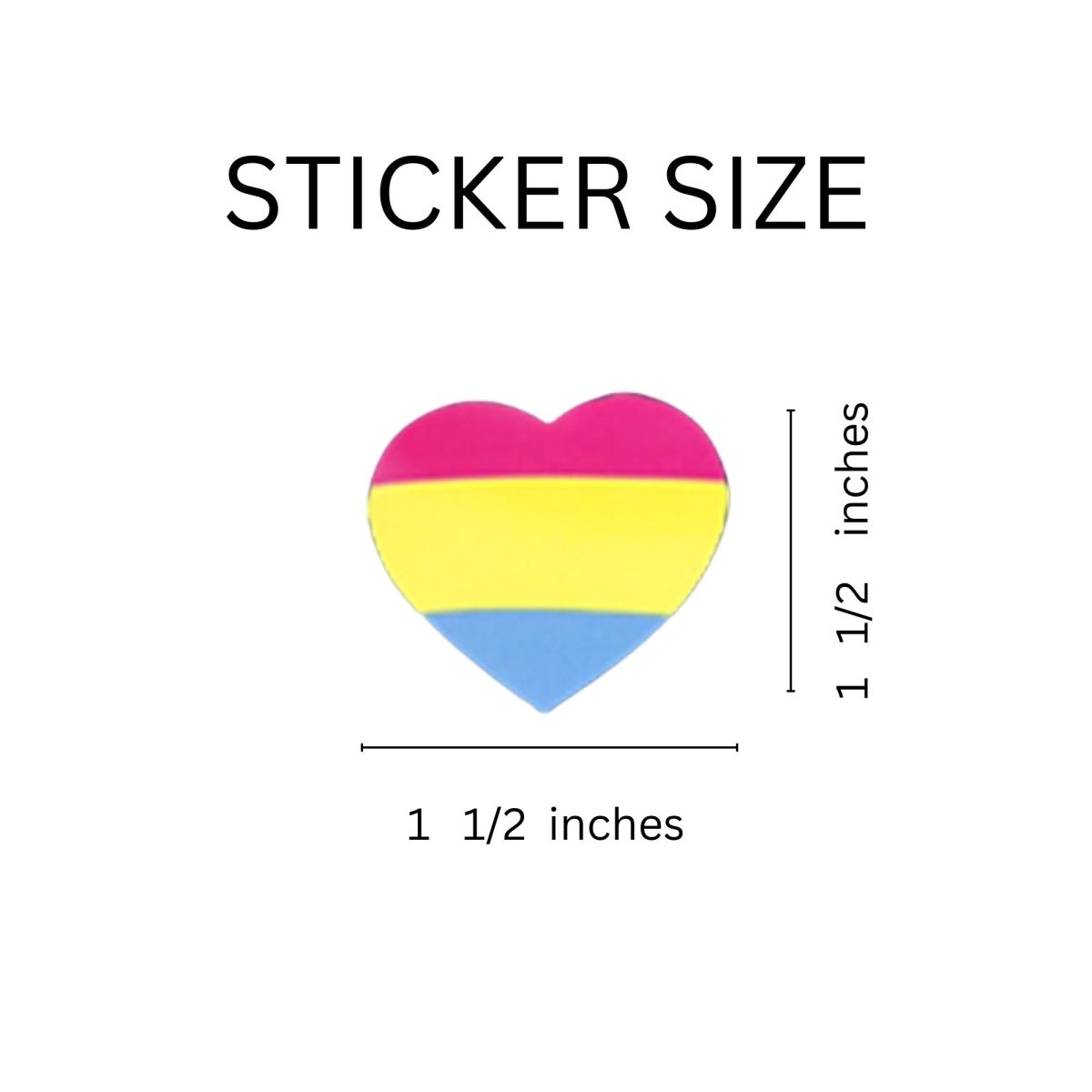 250 Pansexual Flag Heart Stickers (250 per Roll)