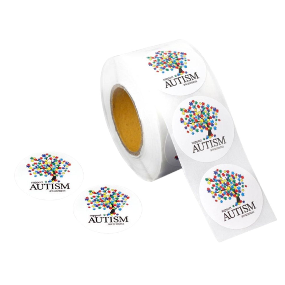 250 Support Autism Awareness Tree Stickers