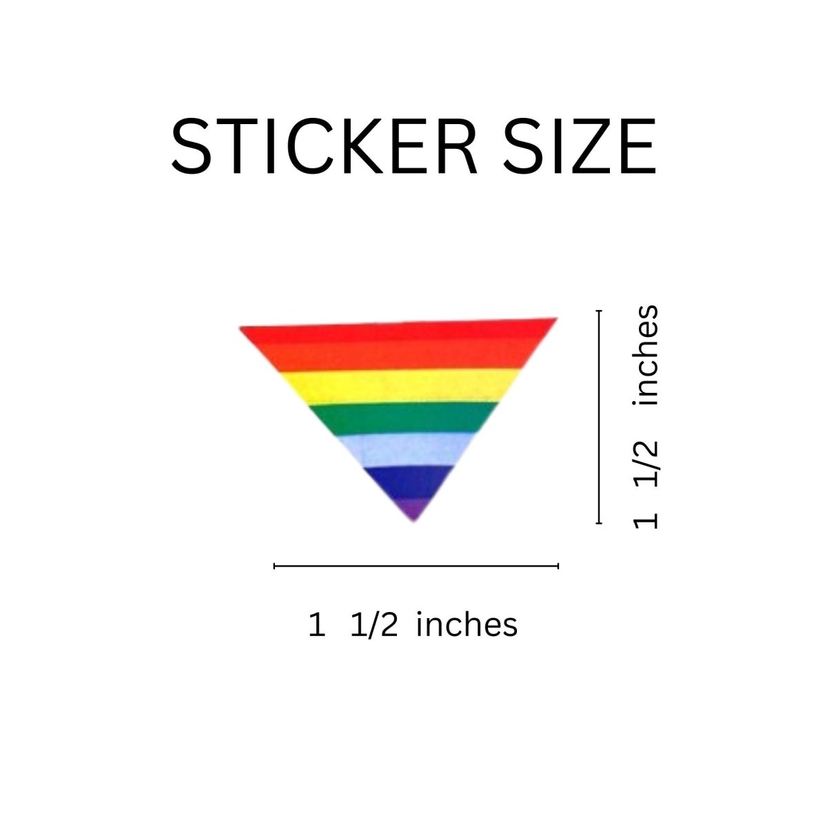 250 Triangle Rainbow Flag Stickers (250 Per Roll)