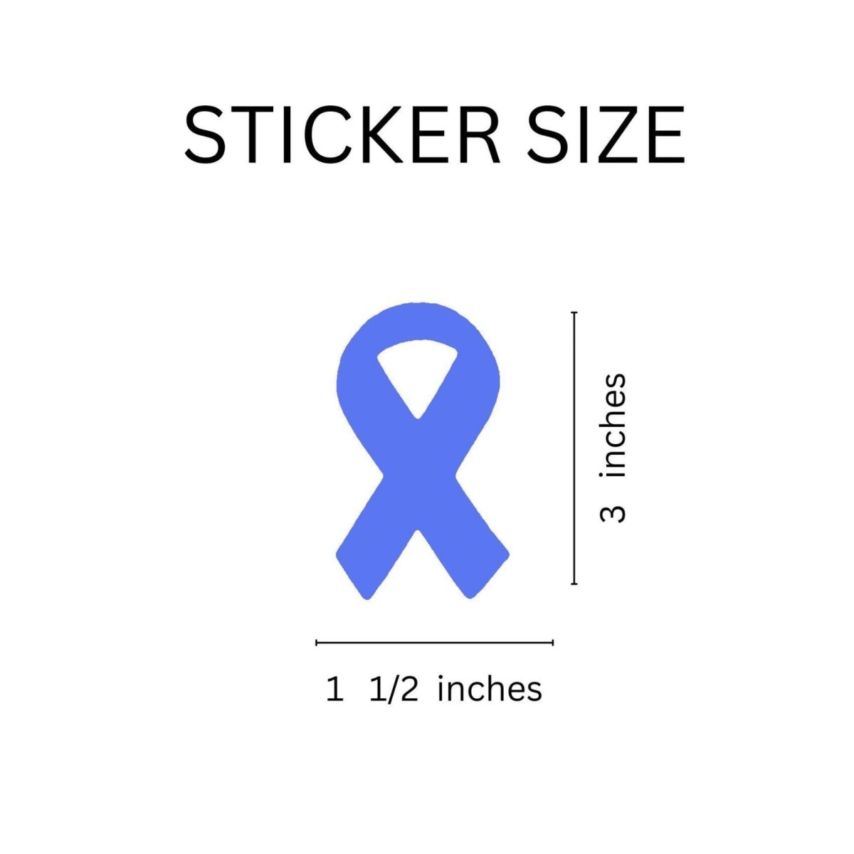 250 Large Periwinkle Ribbon Stickers (250 per Roll)