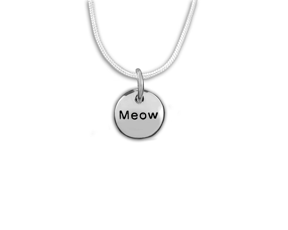 Meow Circle Charm Necklaces