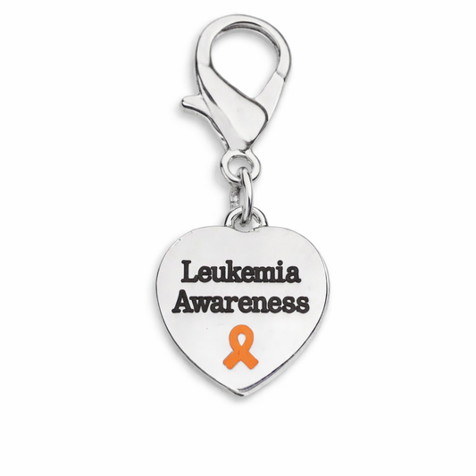 Leukemia Awareness Heart Hanging Charms