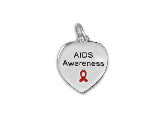 AIDS Awareness Heart Charms