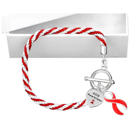 AIDS Red Ribbon Rope Bracelets