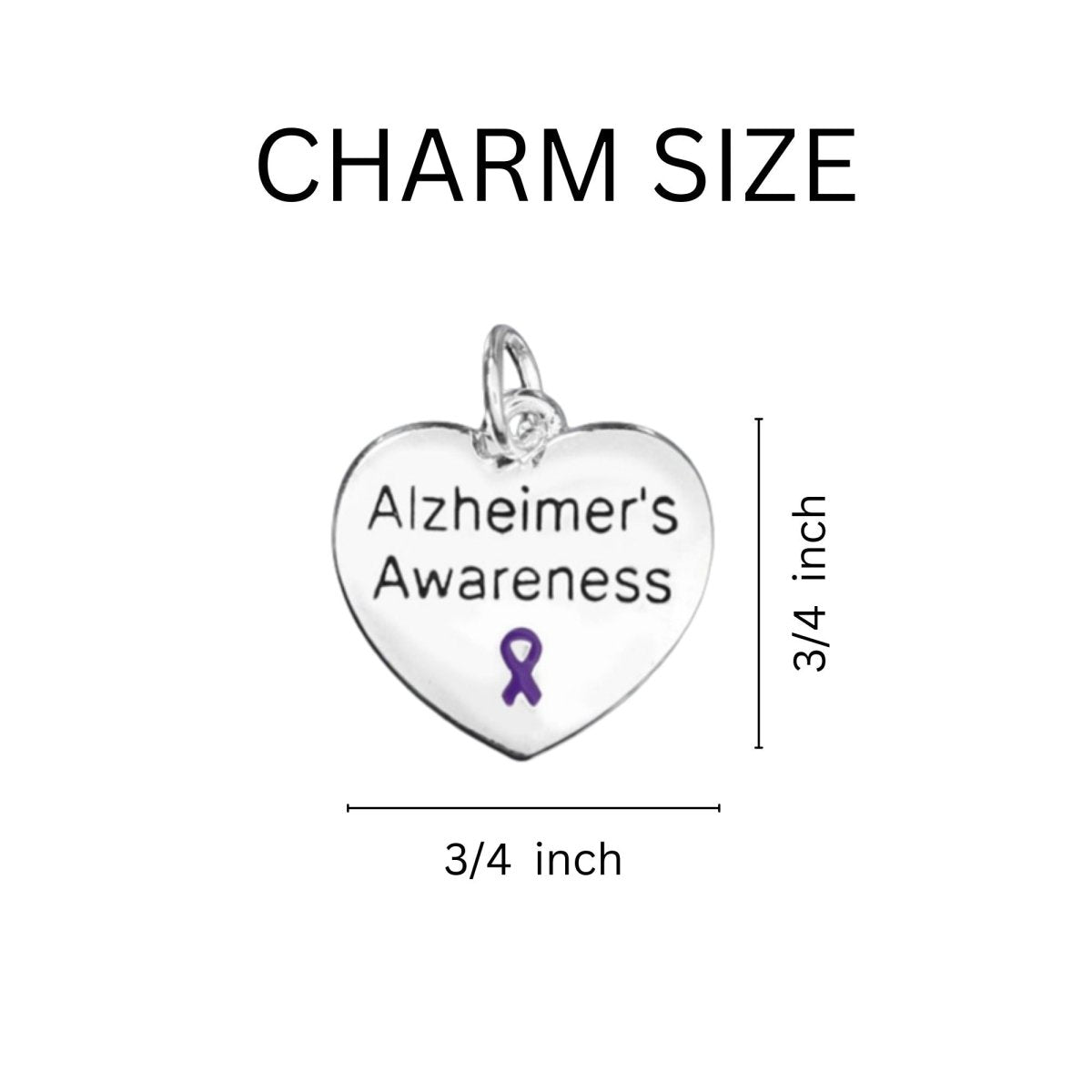 Alzheimer's Awareness Heart Charms