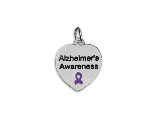 Alzheimer's Awareness Heart Charms
