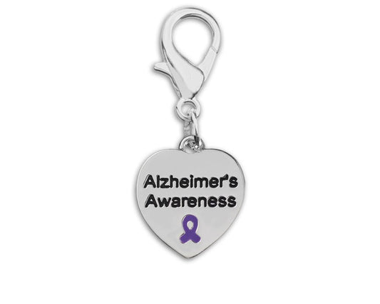 Alzheimer's Awareness Heart Hanging Charms