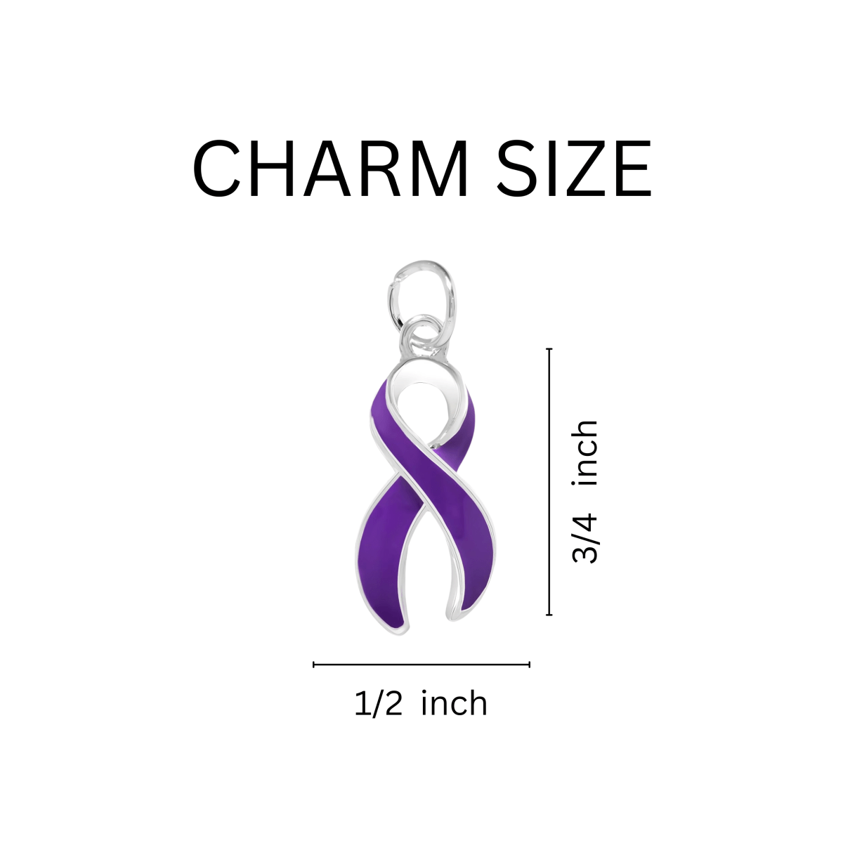 Large Purple Ribbon Charms