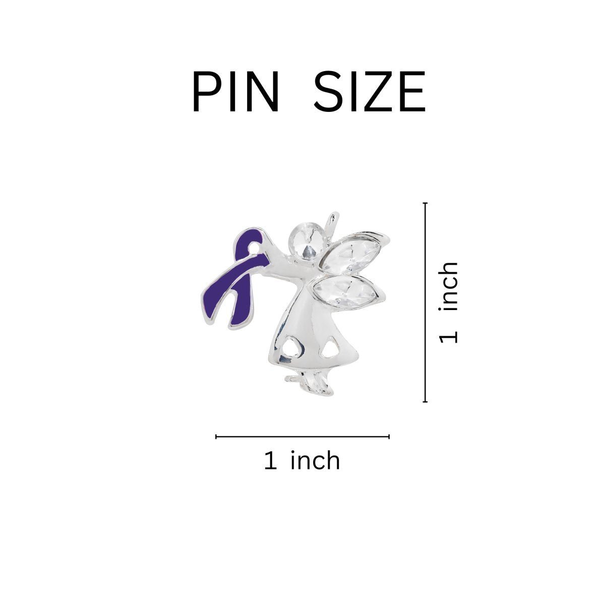 Angel By My Side Purple Ribbon Pins