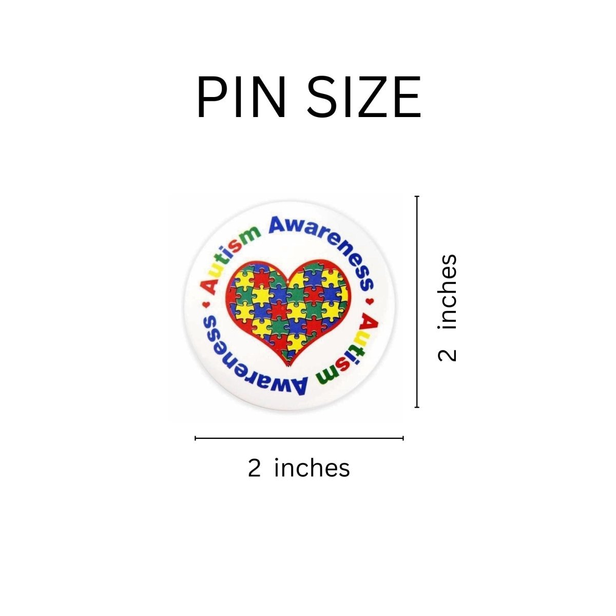 Autism Puzzle Heart Button Pins