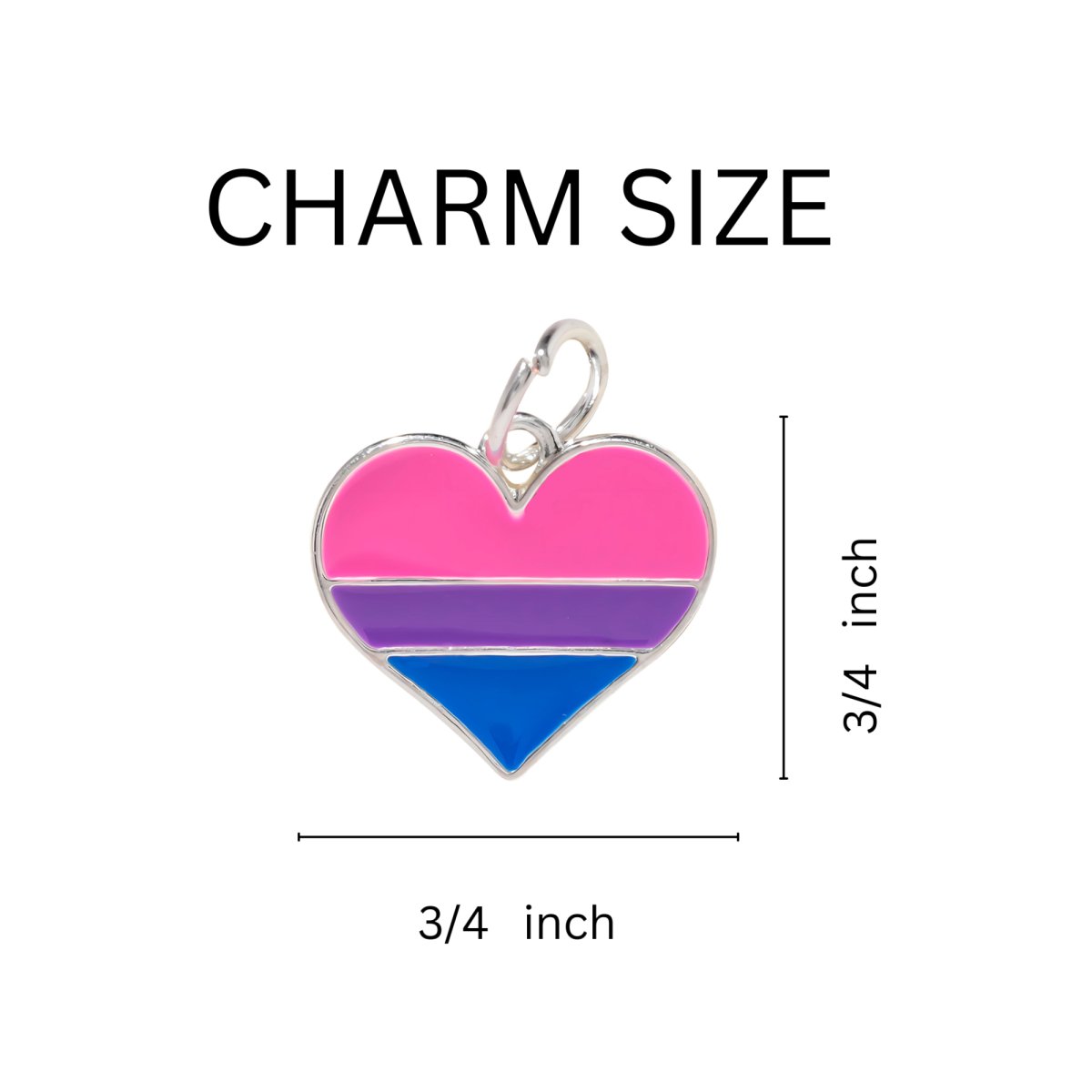 Bisexual Heart Charm Necklaces
