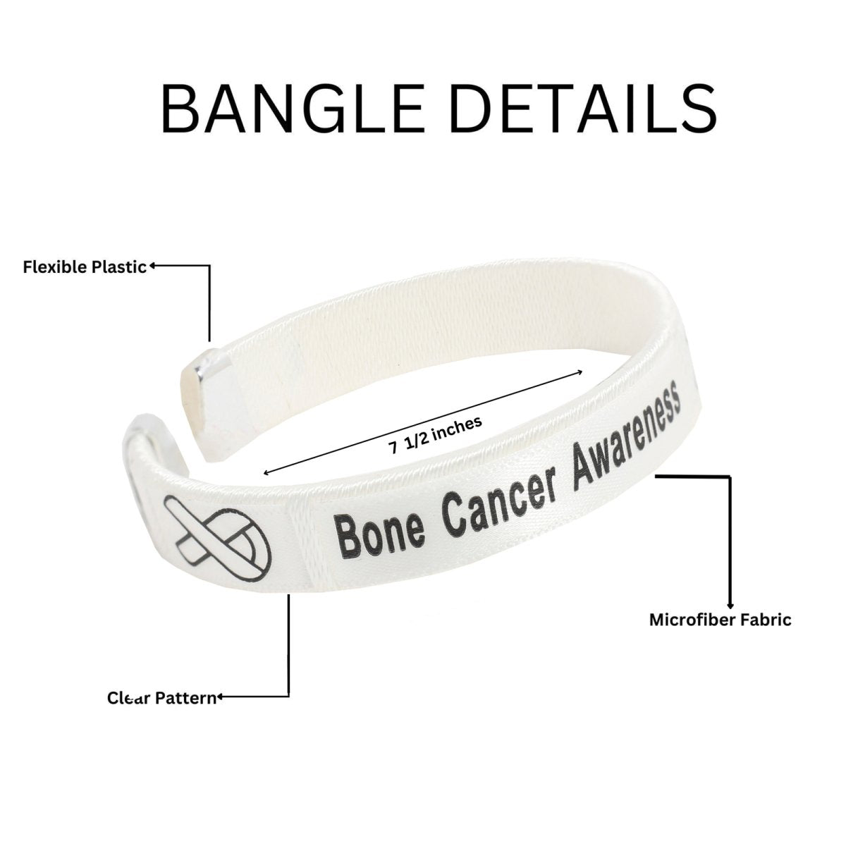 Bone Cancer Awareness Bangle Bracelets