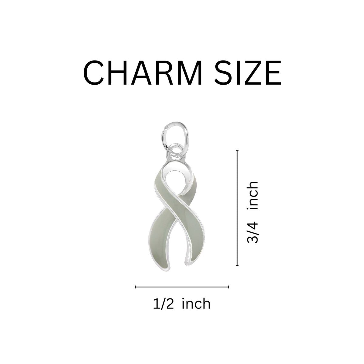 Large Gray Ribbon Charms