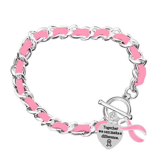 Breast Cancer Leather Rope Awareness Bracelets
