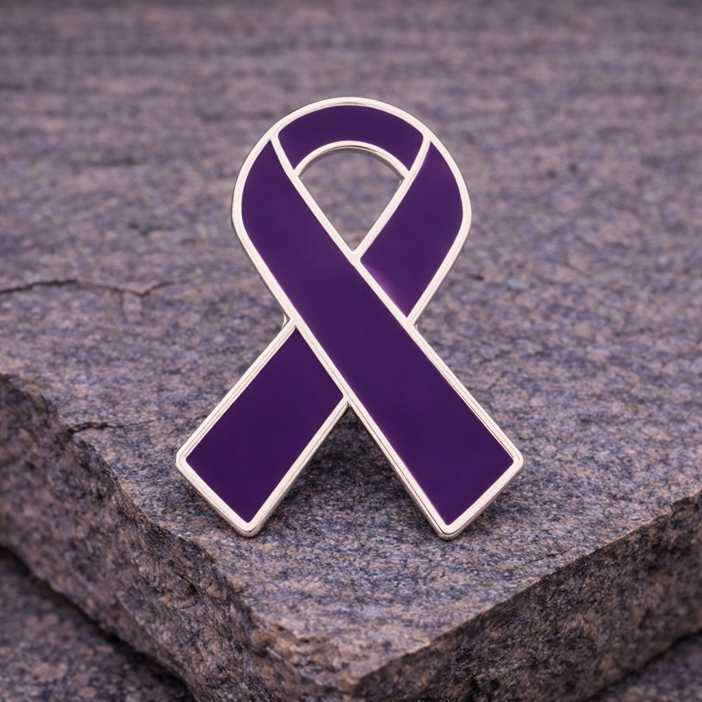 Purple Ribbon Awareness Pins