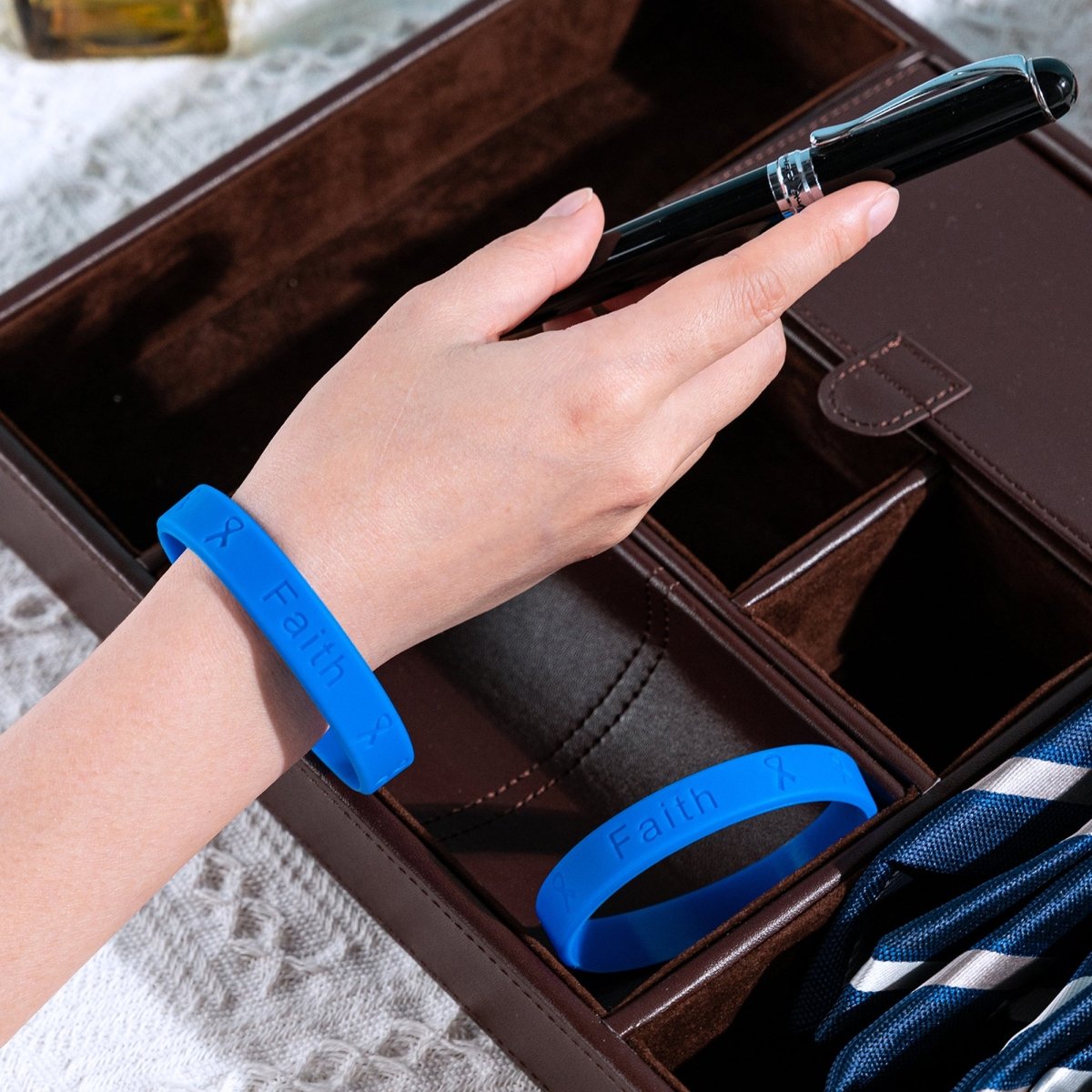 Child Abuse Awareness Dark Blue Silicone Bracelet Wristbands