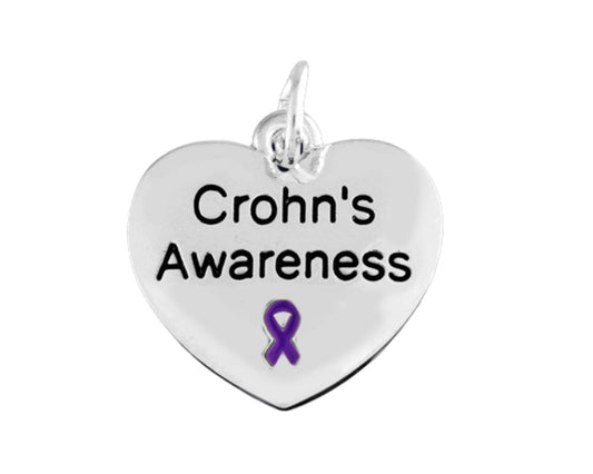 Crohn's Disease Awareness Heart Charm