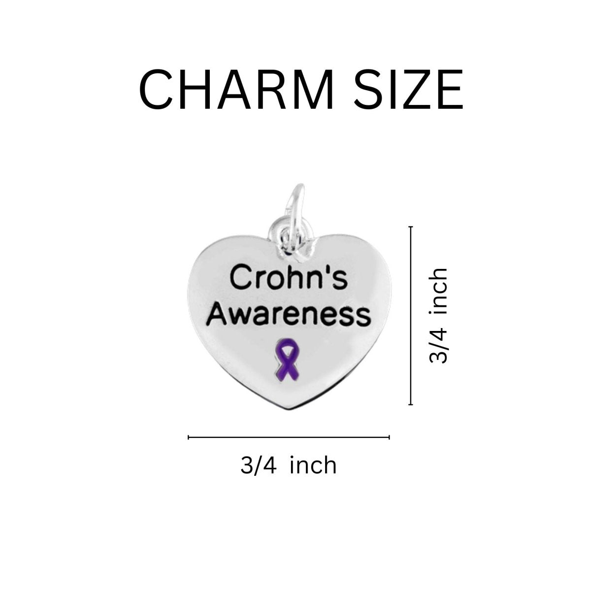 Crohn's Disease Awareness Heart Charm