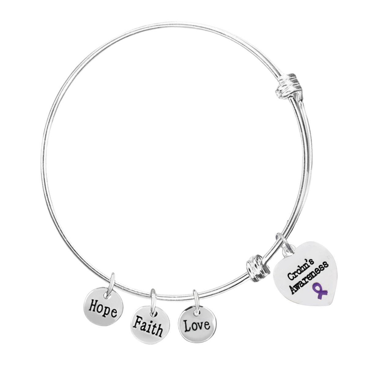 Crohn's Disease Heart Retractable Charm Bracelets