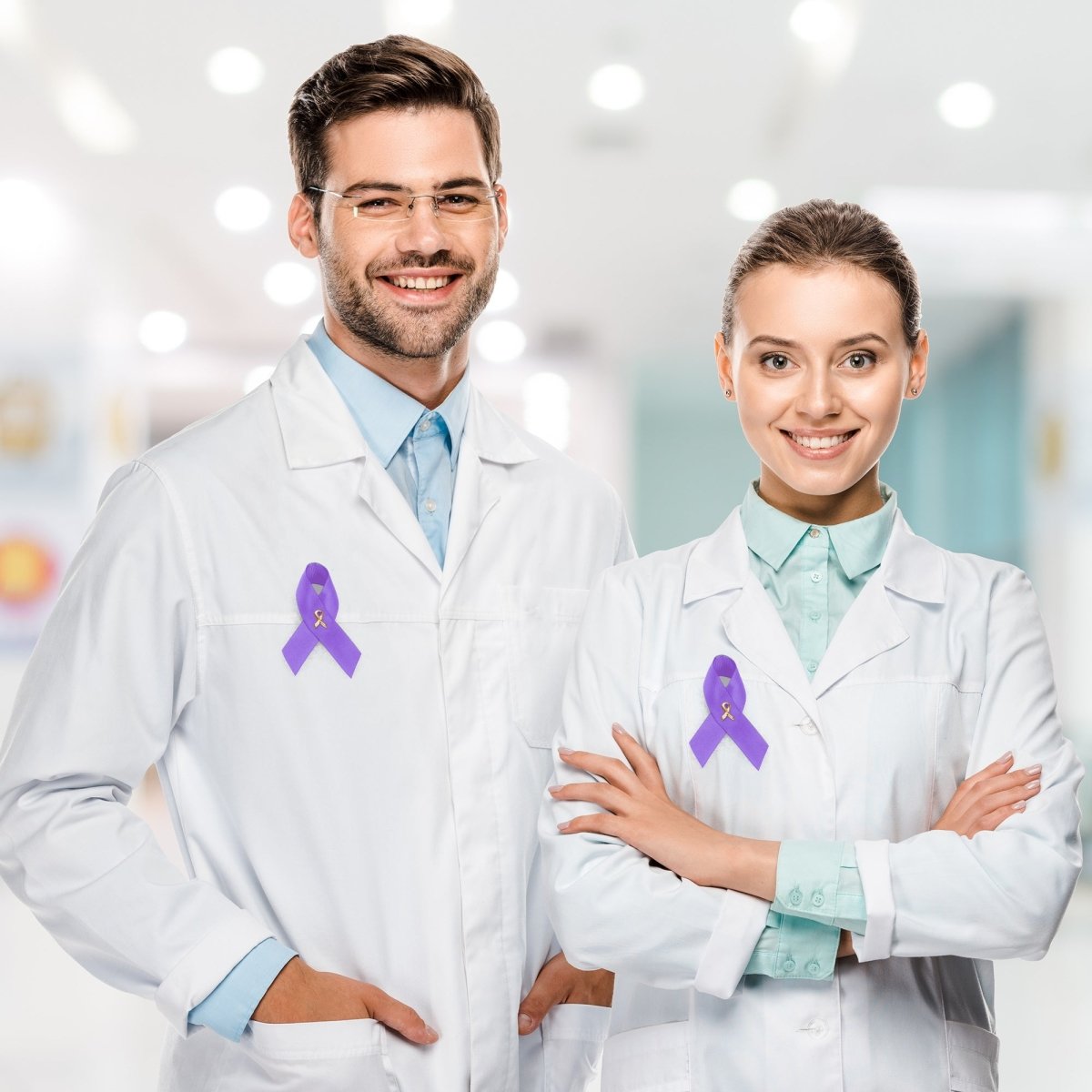 Crohn's Disease Purple Awareness Satin Ribbon Pins