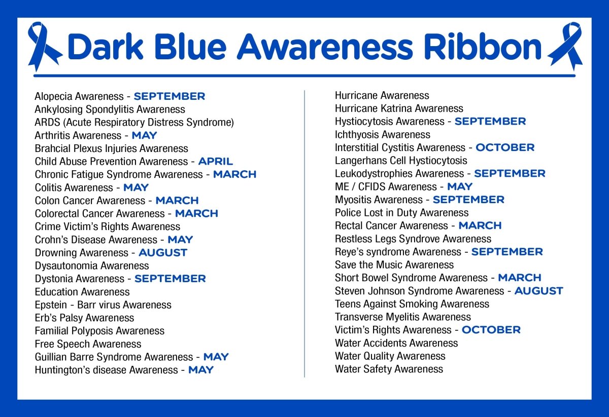 Dark Blue Awareness Silicone Bracelet Wristbands