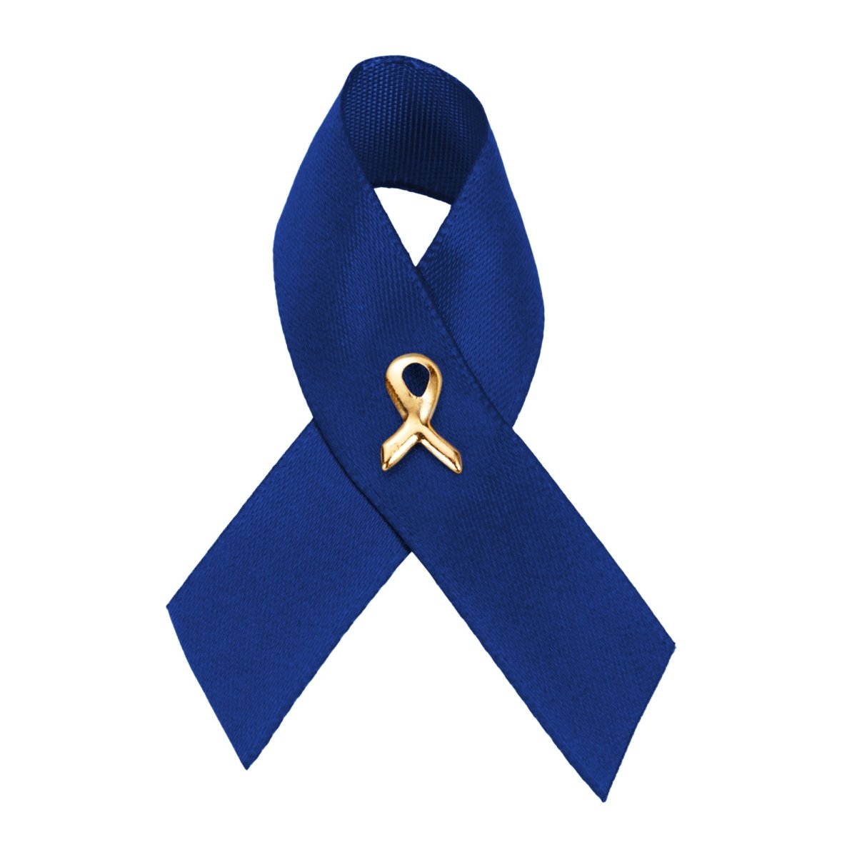 Dark Blue Satin Ribbon Awareness Pins