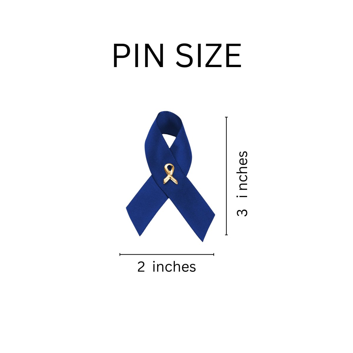 Dark Blue Satin Ribbon Awareness Pins