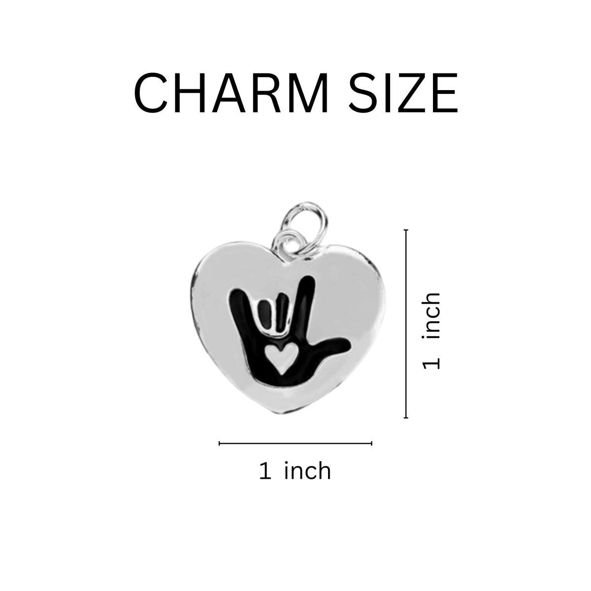 Deaf Awarenes I Love You Sign Language Symbol Heart Key Chains
