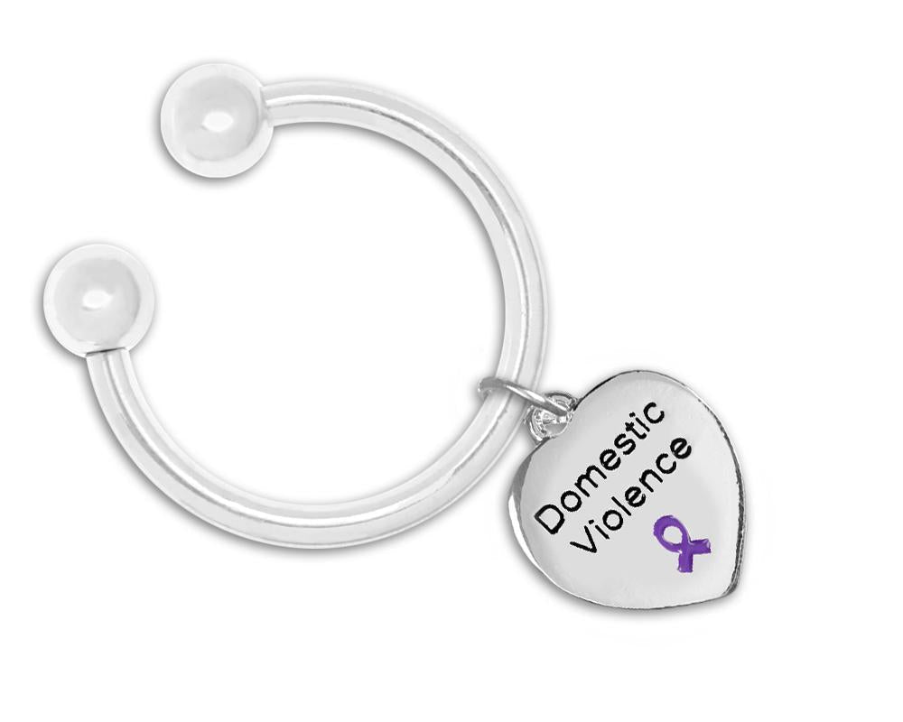 Domestic Violence Awarenes Heart Key Chains